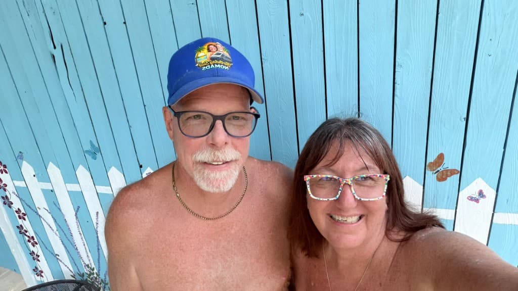 Tim and Sheila, Birthday Suit Nomads
